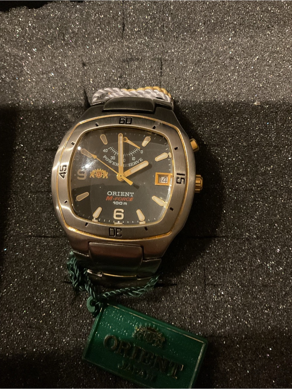 Men's Orient M-Force Gold Stainless Steel Watch - Power Reserve, 100m